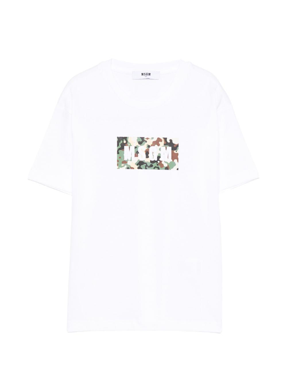 T-shirt con stampa camouflage S6MSJBTH279 001 MSGM KIDS