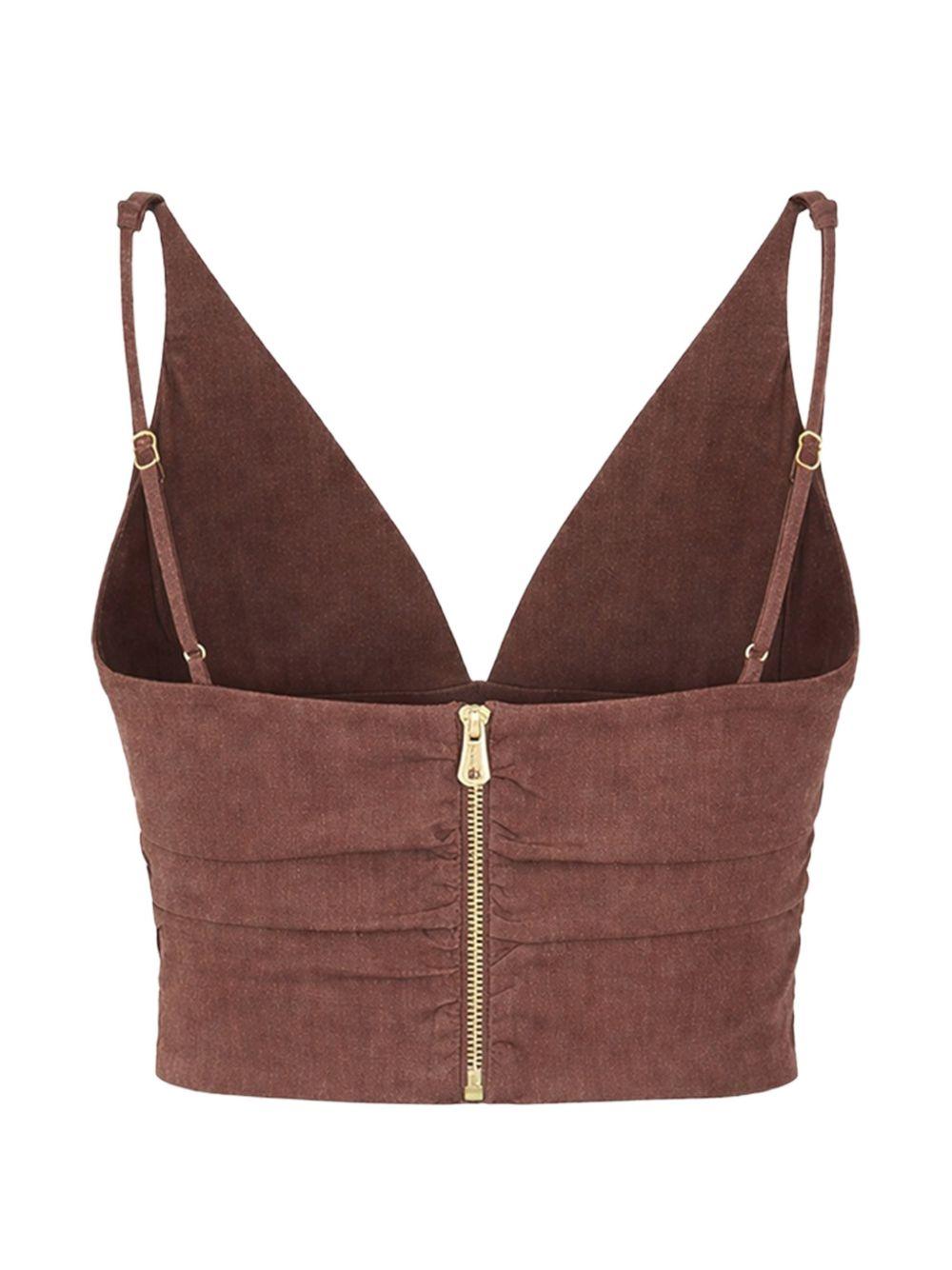 Top con scollo profondo e fascia sotto seno 106567A34I L78 PINKO