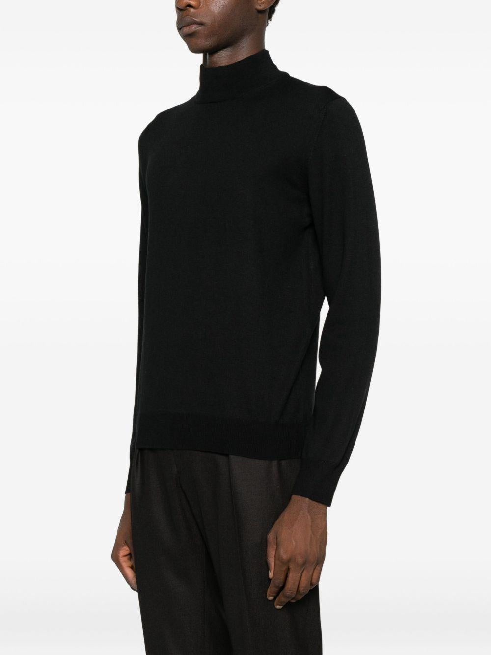Maglione nero a collo alto e maniche lunghe LIONELGSI2501 099 TAGLIATORE