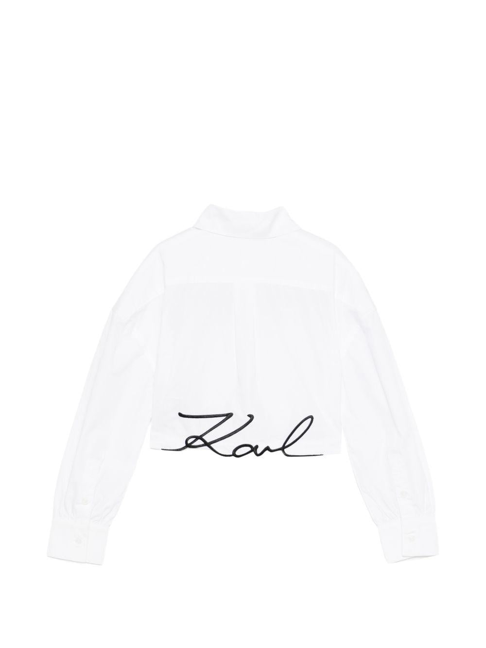 Camicia bianca in cotone Z31117 10P KARL LAGERFELD KIDS