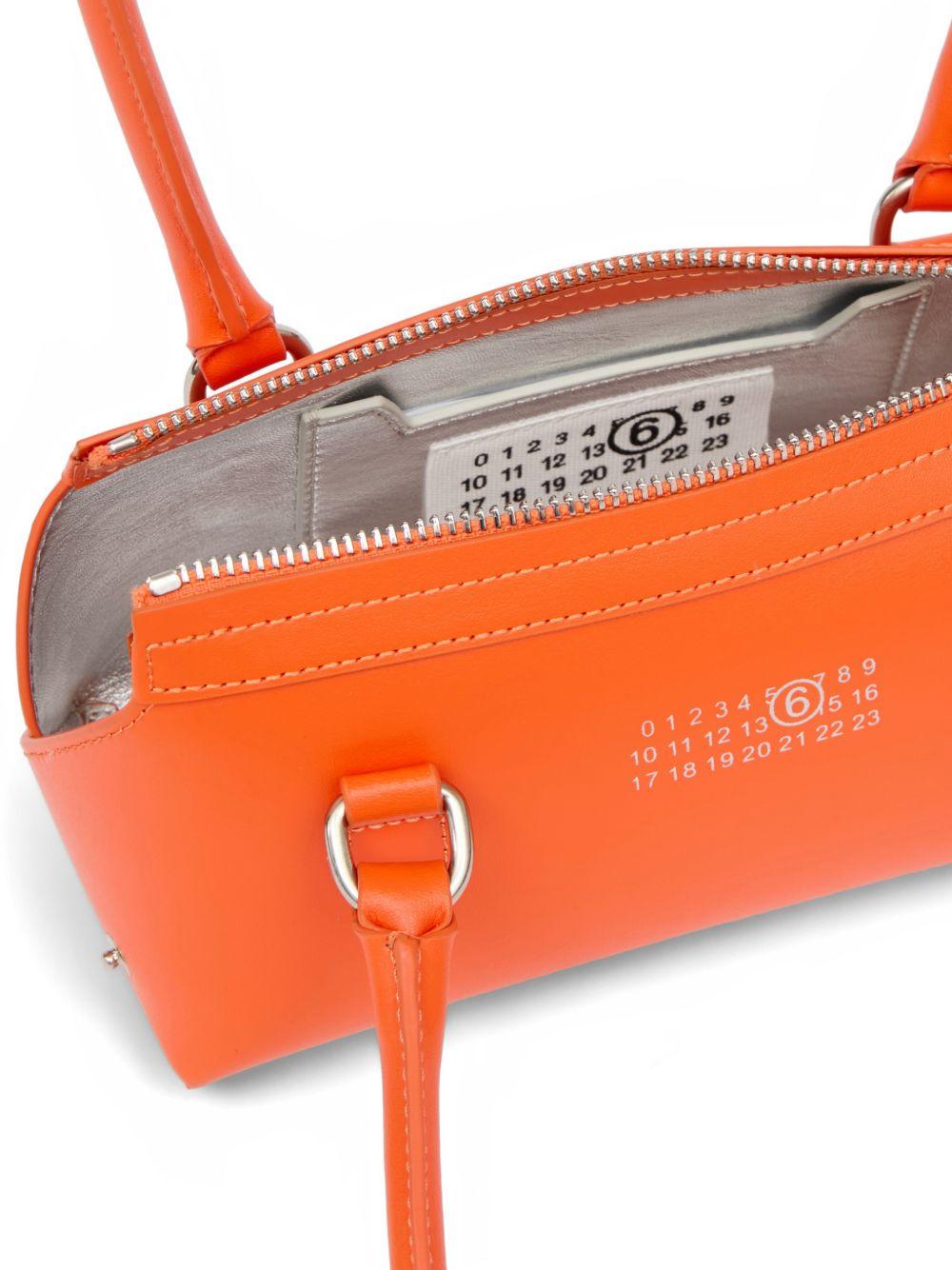 Borsa a spalla in pelle arancione con chiusura zip SB6ZH0039P9061 T3104 MM6 MAISON MARGIELA