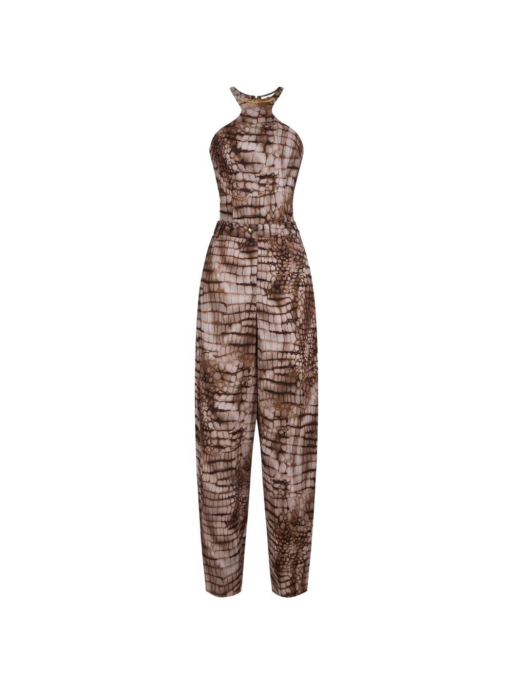 Pantaloni a vita alta stampa coccodrillo TU06061E2 644 ELISABETTA FRANCHI