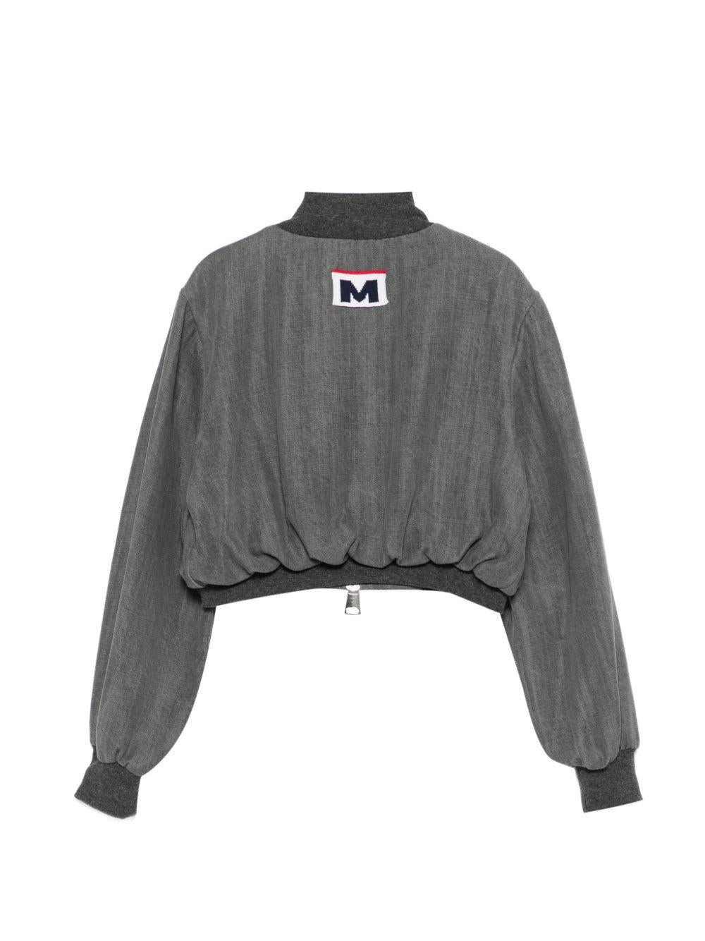 Bomber con zip e logo ricamato S6MSJGBO309 102 MSGM KIDS