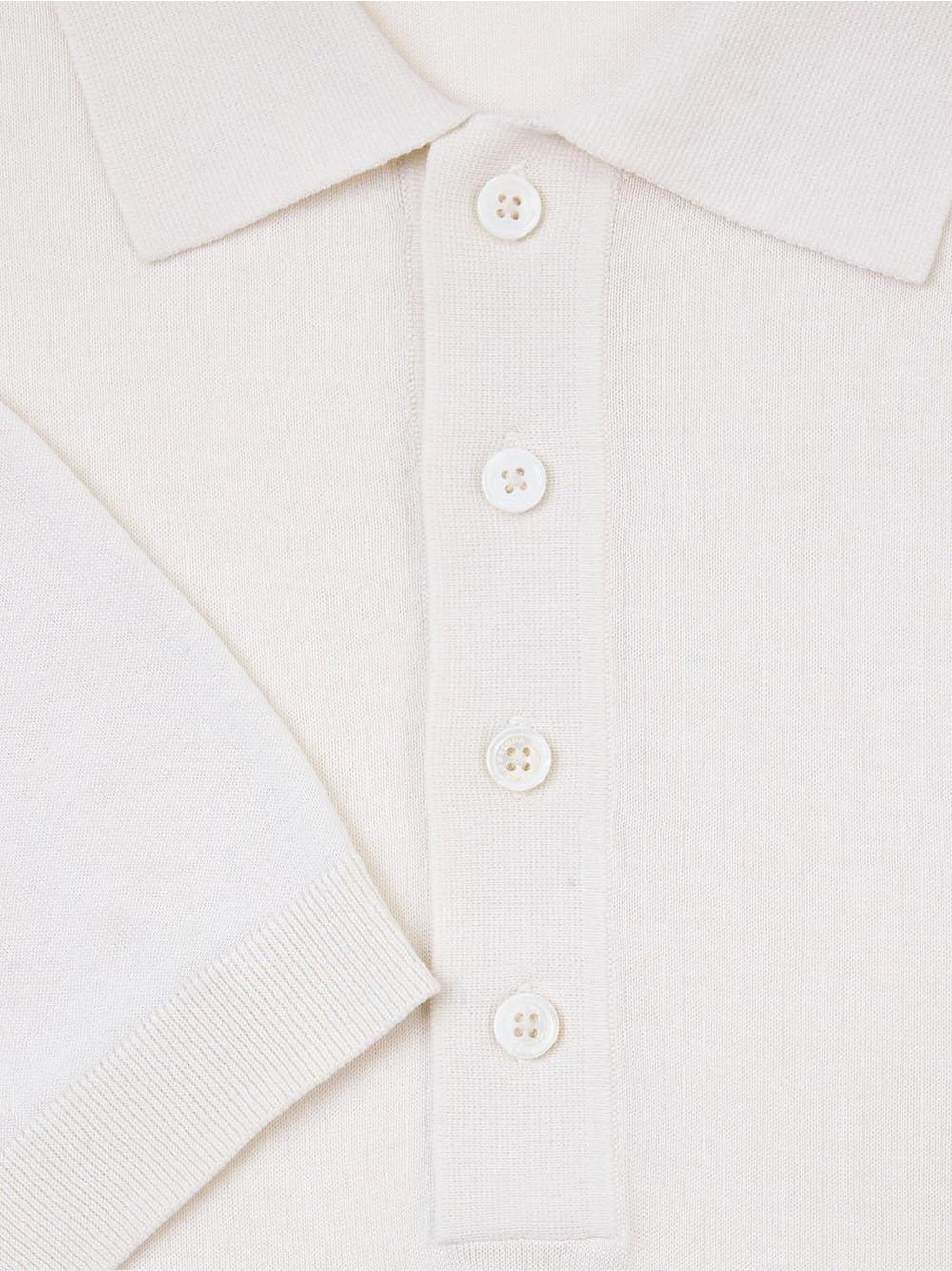 polo in maglia ecru extrafine
