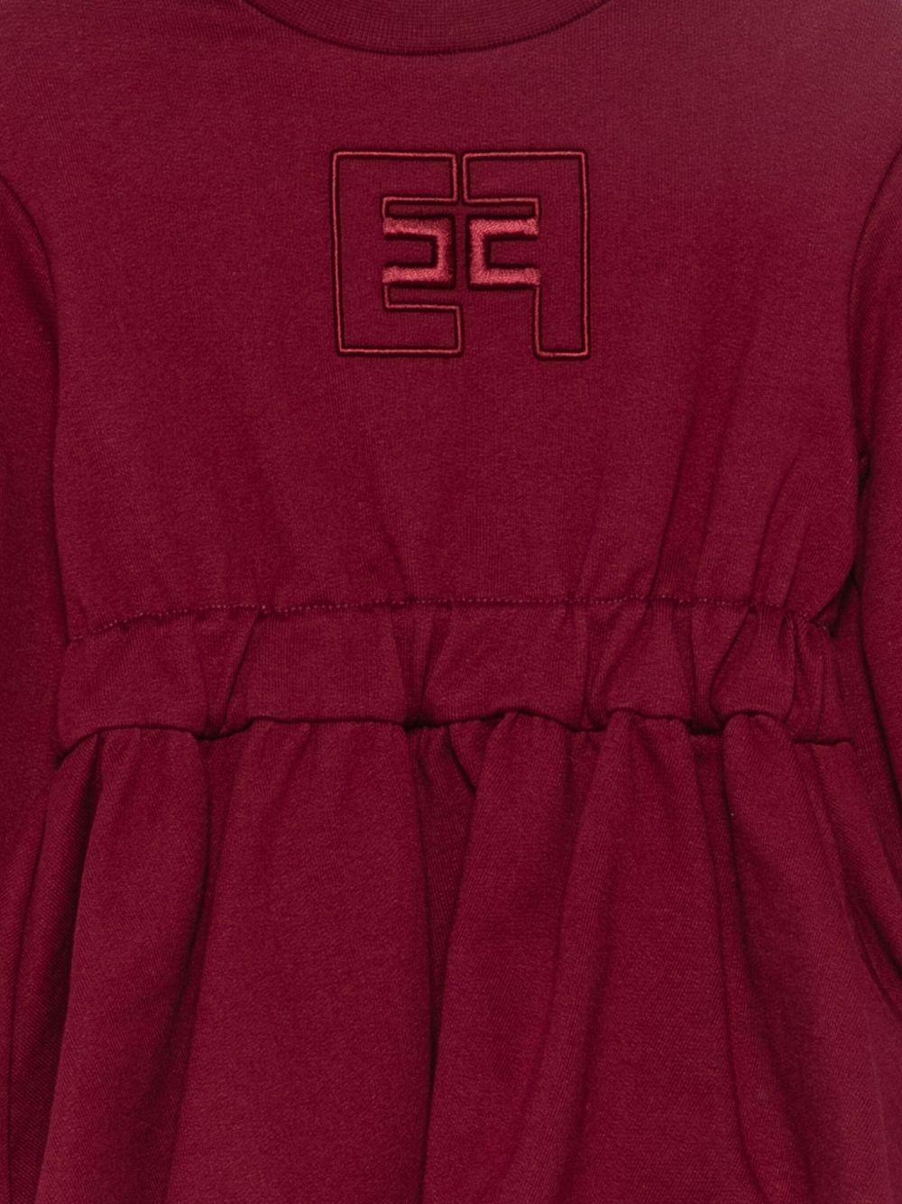 Abito rosso ciliegia con logo ricamato EGAB221FF002 3029 ELISABETTA FRANCHI KIDS