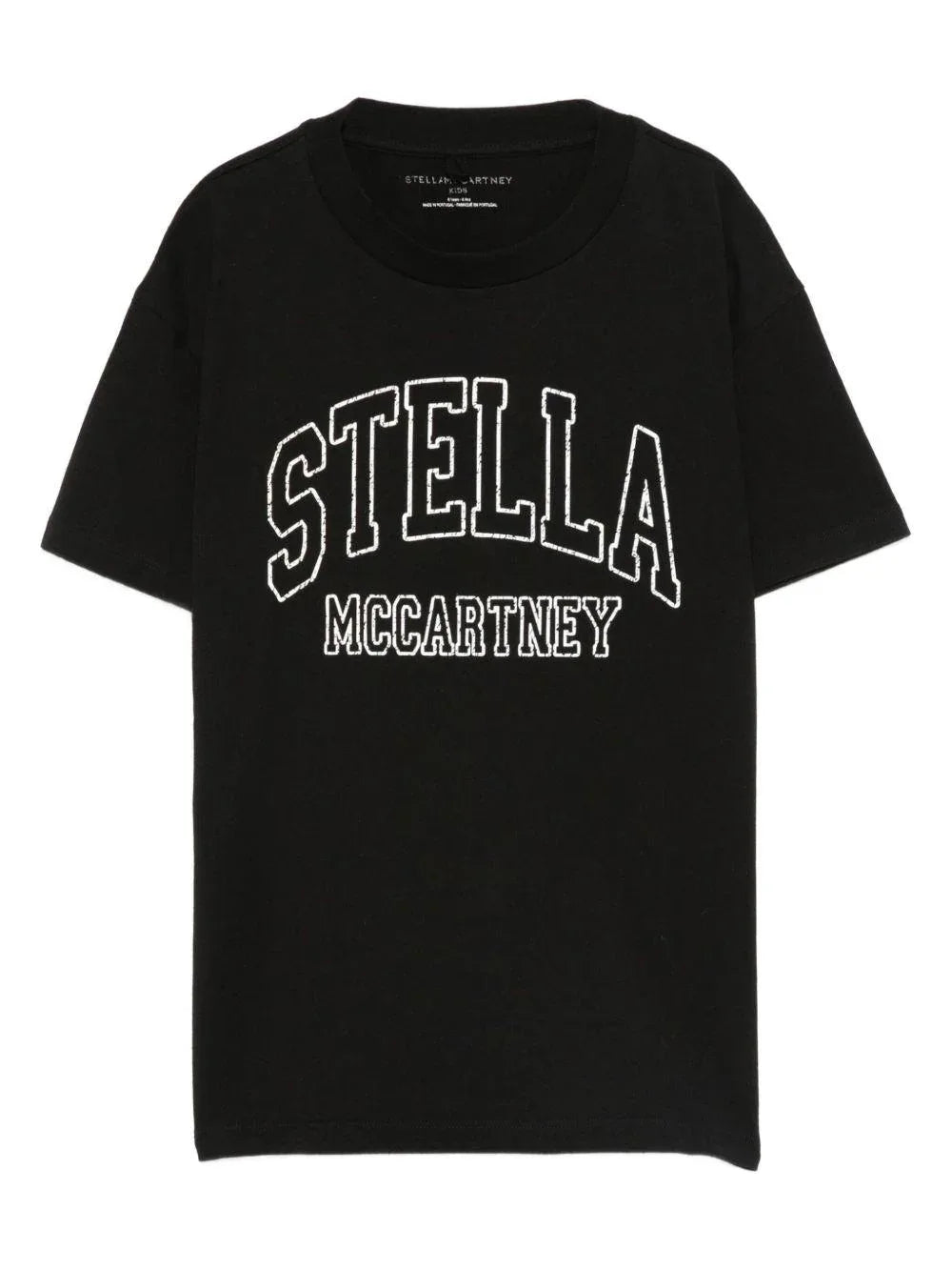 T-shirt Nera in Cotone con Logo - Preludio Moda