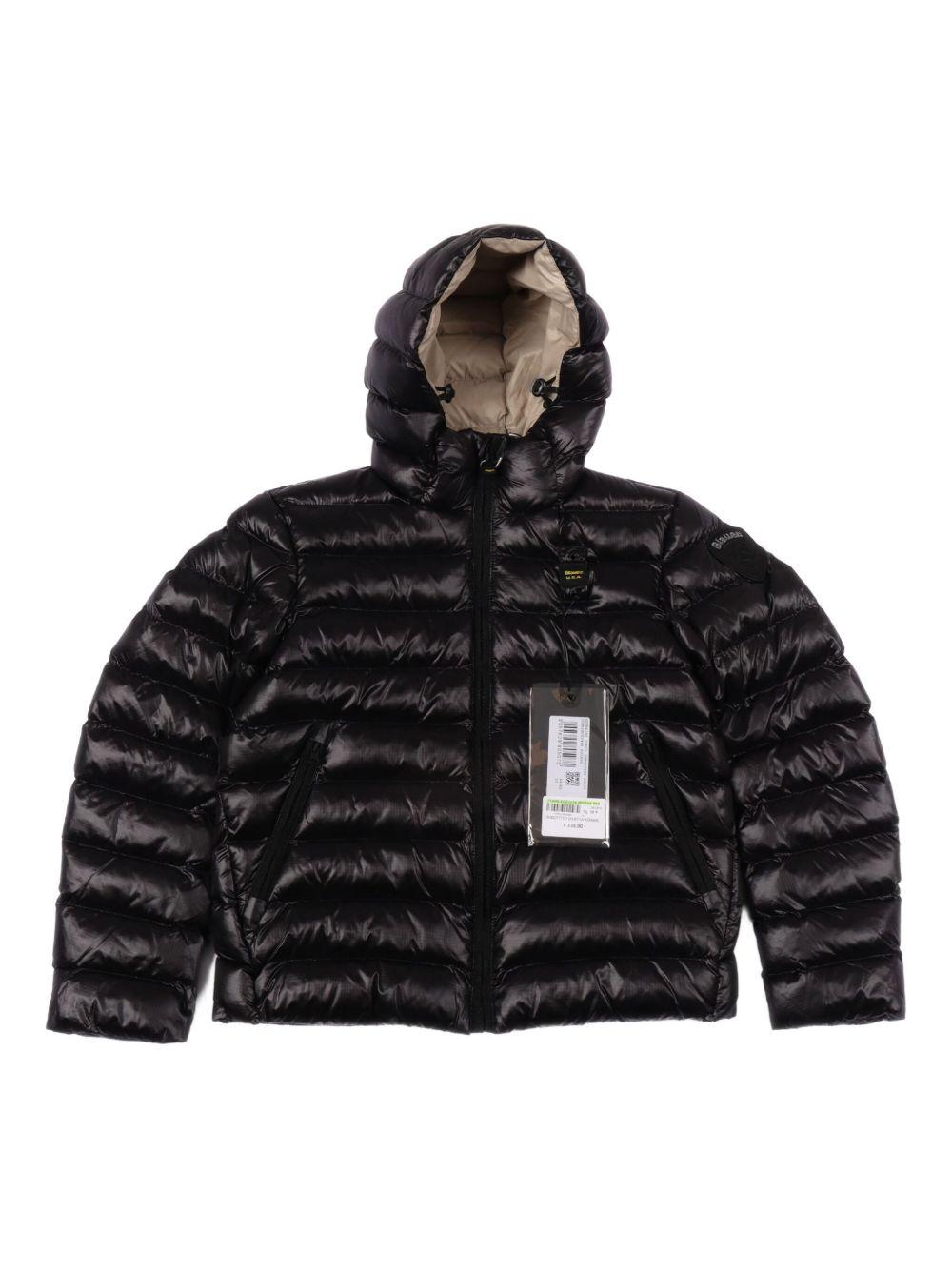 Piumino Adams con cappuccio nero 25WBLKC02426005958 999EI BLAUER KIDS