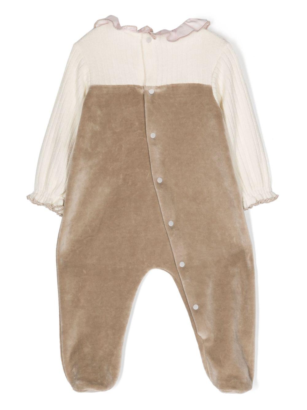 Tutina marrone-rosa neonata pile - Preludio Moda