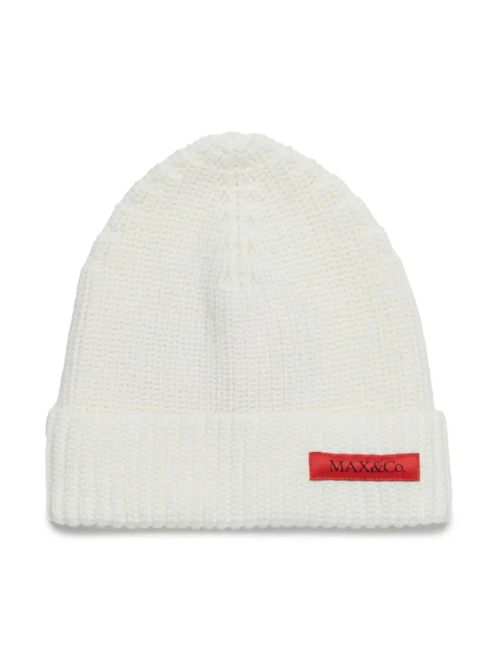 Cappello bianco in maglia targhetta logo - Preludio Moda