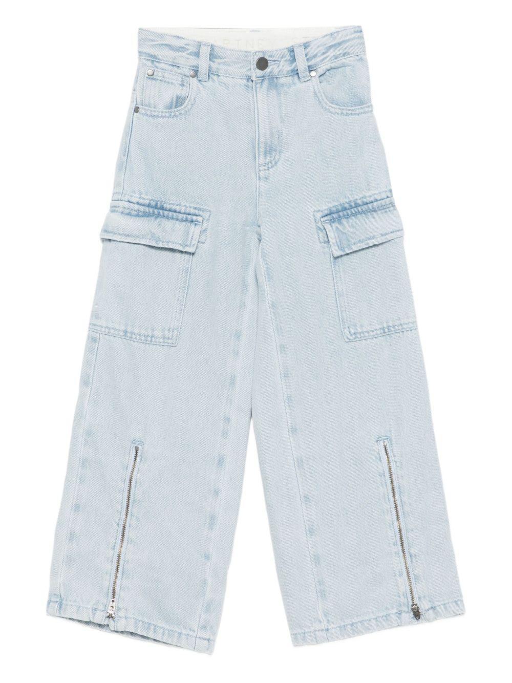 Pantaloni Cargo Azzurri per Bambini con Zip - Preludio Moda