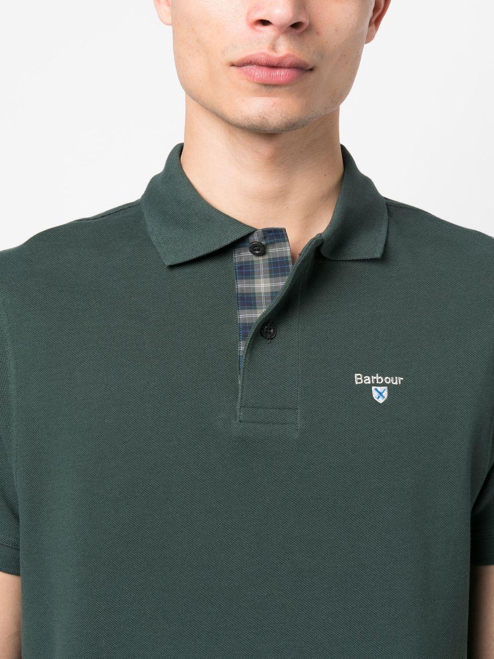 Polo in cotone verde scuro MML0012 GN89 BARBOUR