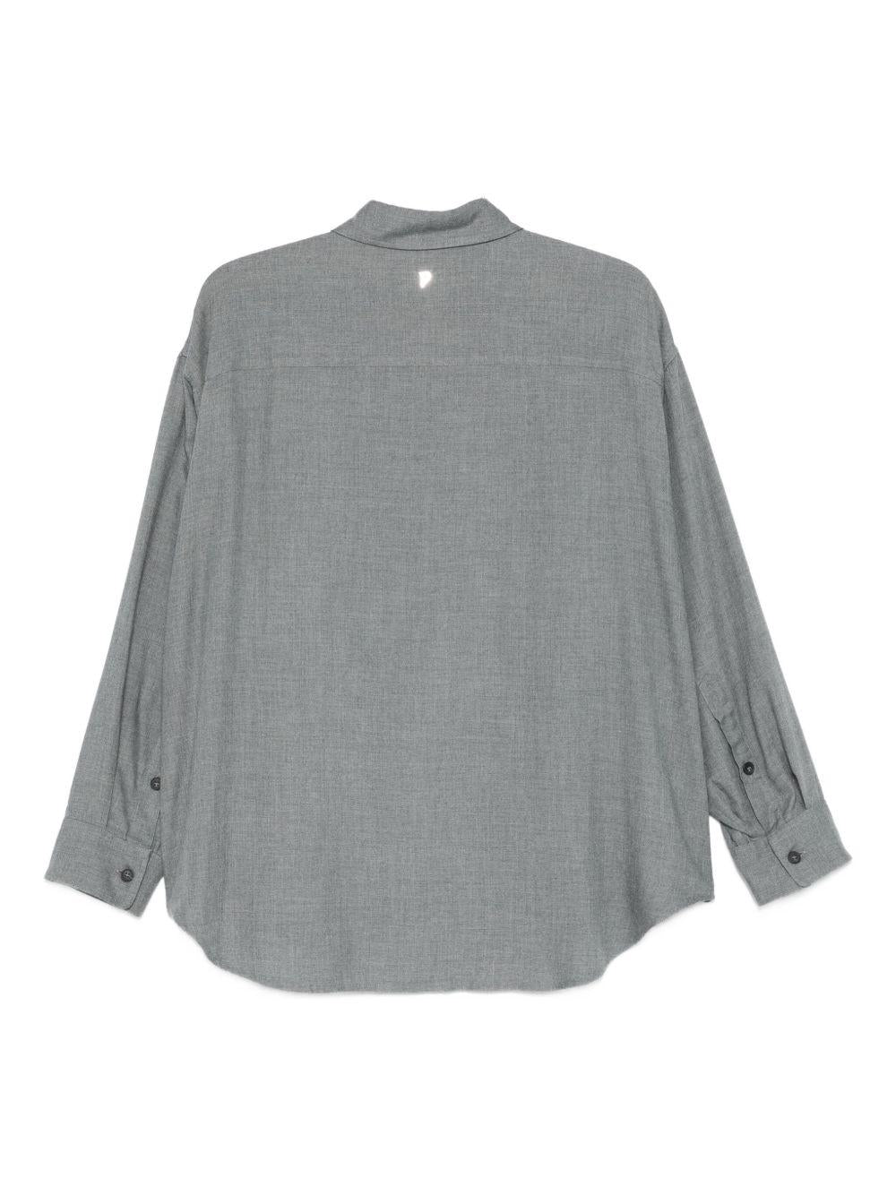 Camicia Grigia Mélange con Taschino DC375IF0044D002ODD 903 DONDUP