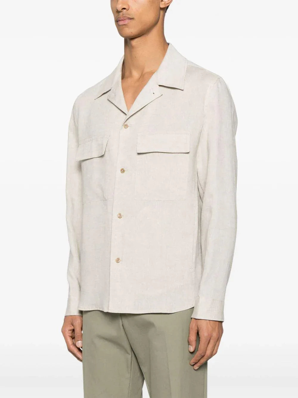 Camicia John beige lino - Preludio Moda