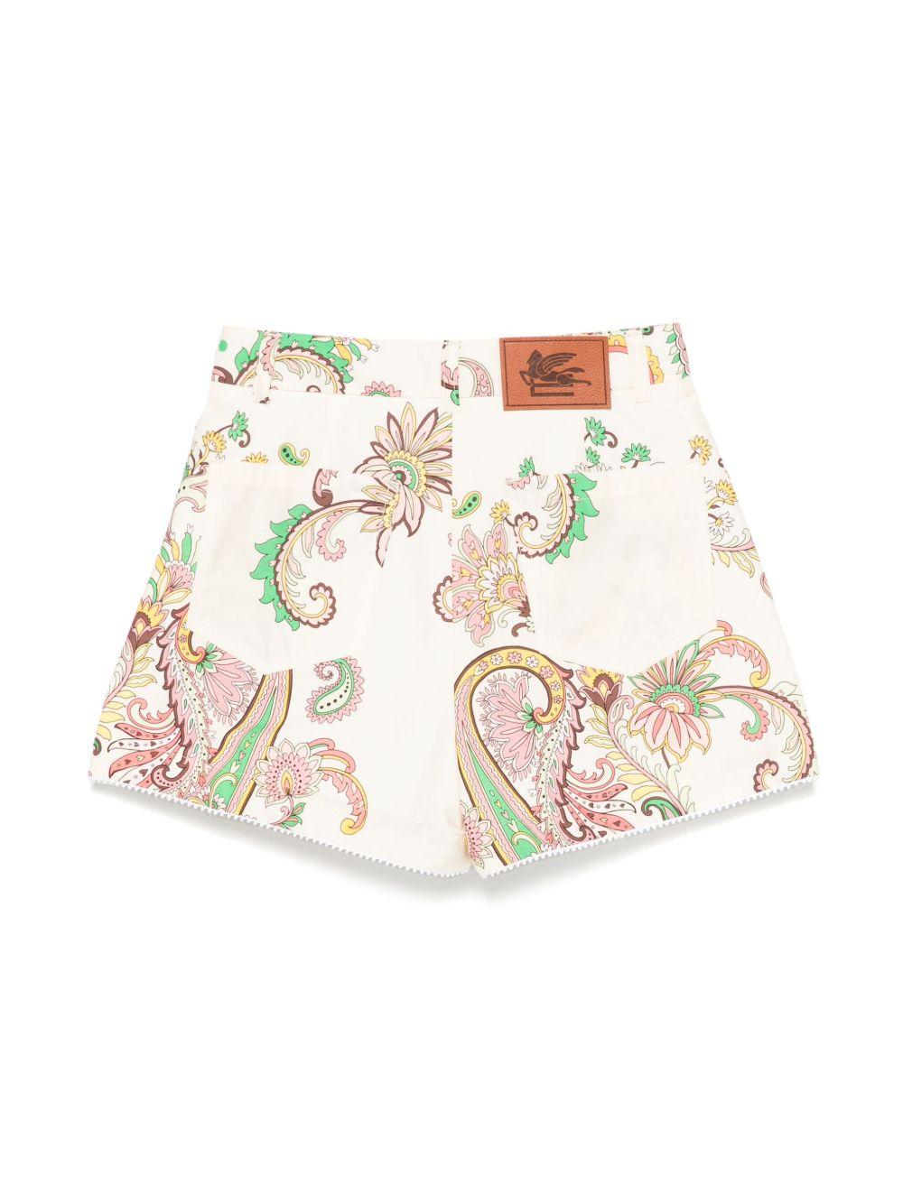 Short bianco stampa paisley