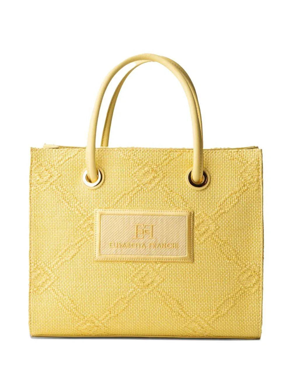 Tote piccola in rafia jacquard lemonade - Preludio Moda