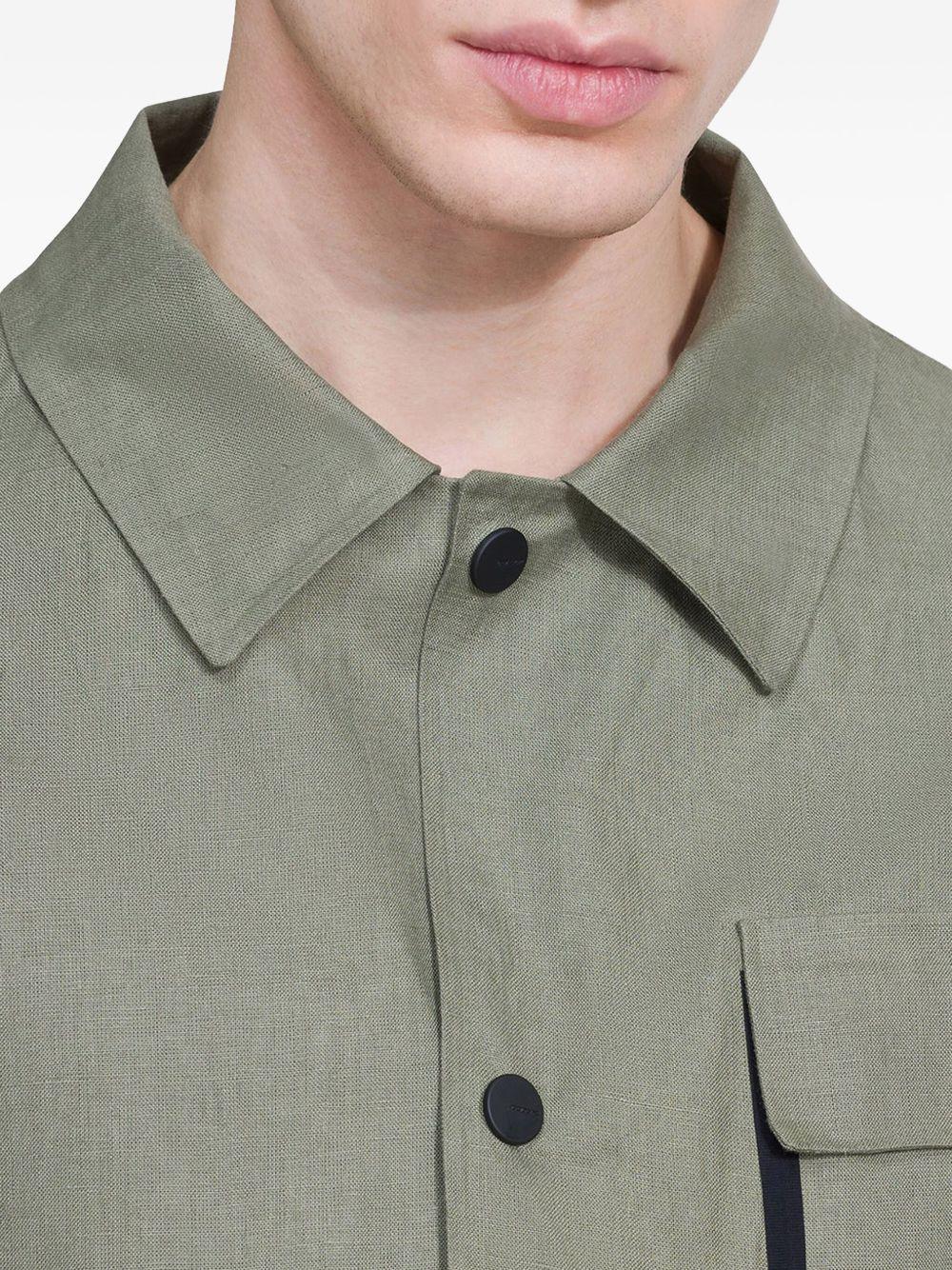 Terzilino Overshirt Jkt verde salvia lino 24024 22 RRD