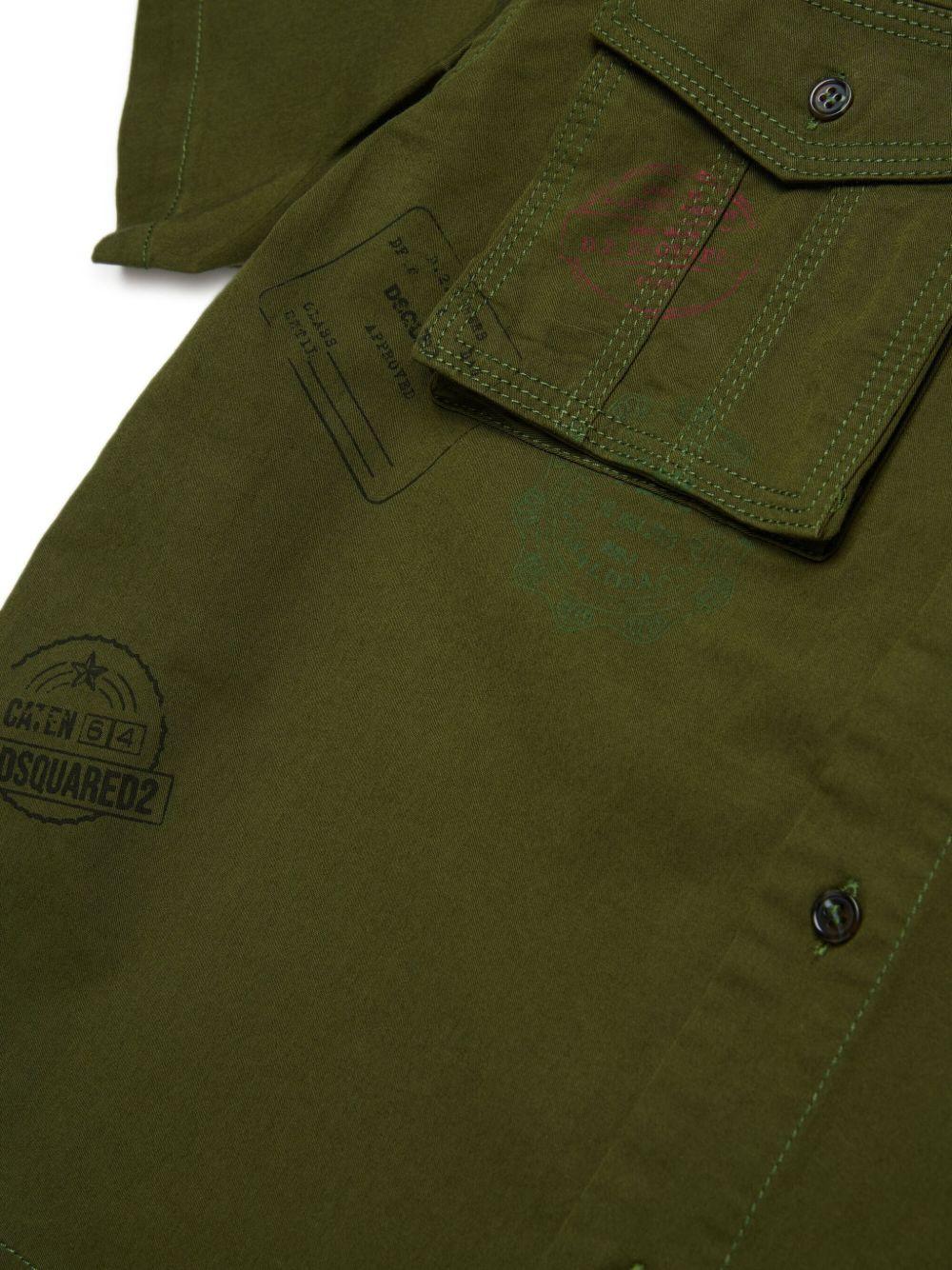 Camicia cargo verde militare DQ2775D0ACB DQ513 DSQUARED KIDS
