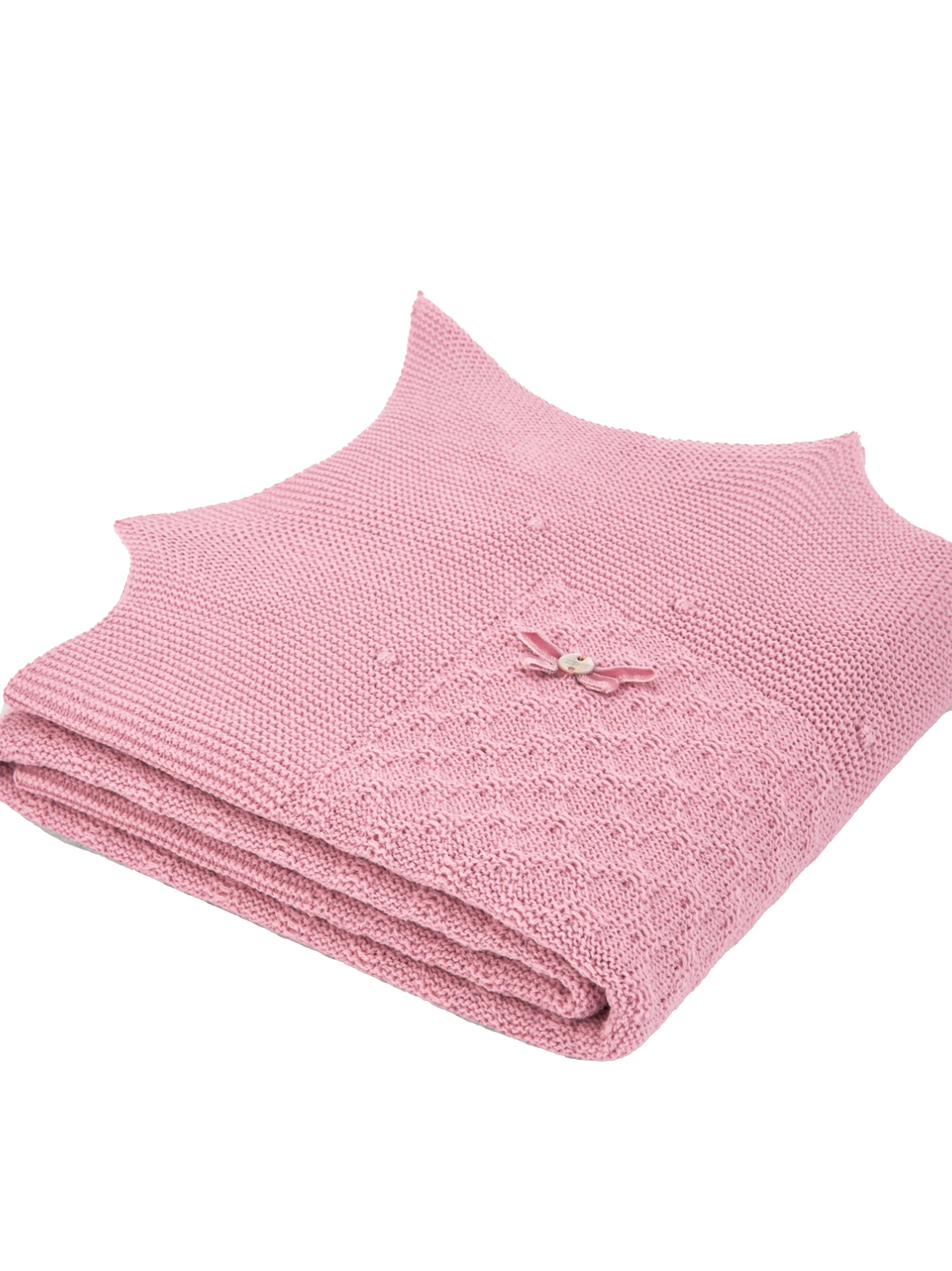 Coperta Dama in maglia rosa neonata - Preludio Moda