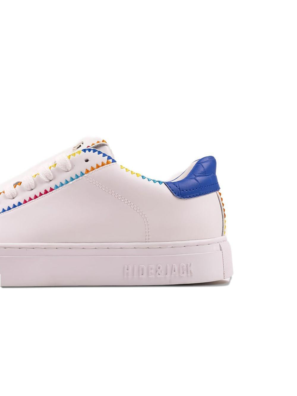 Sneakers esky bianco con cuciture multicolor
