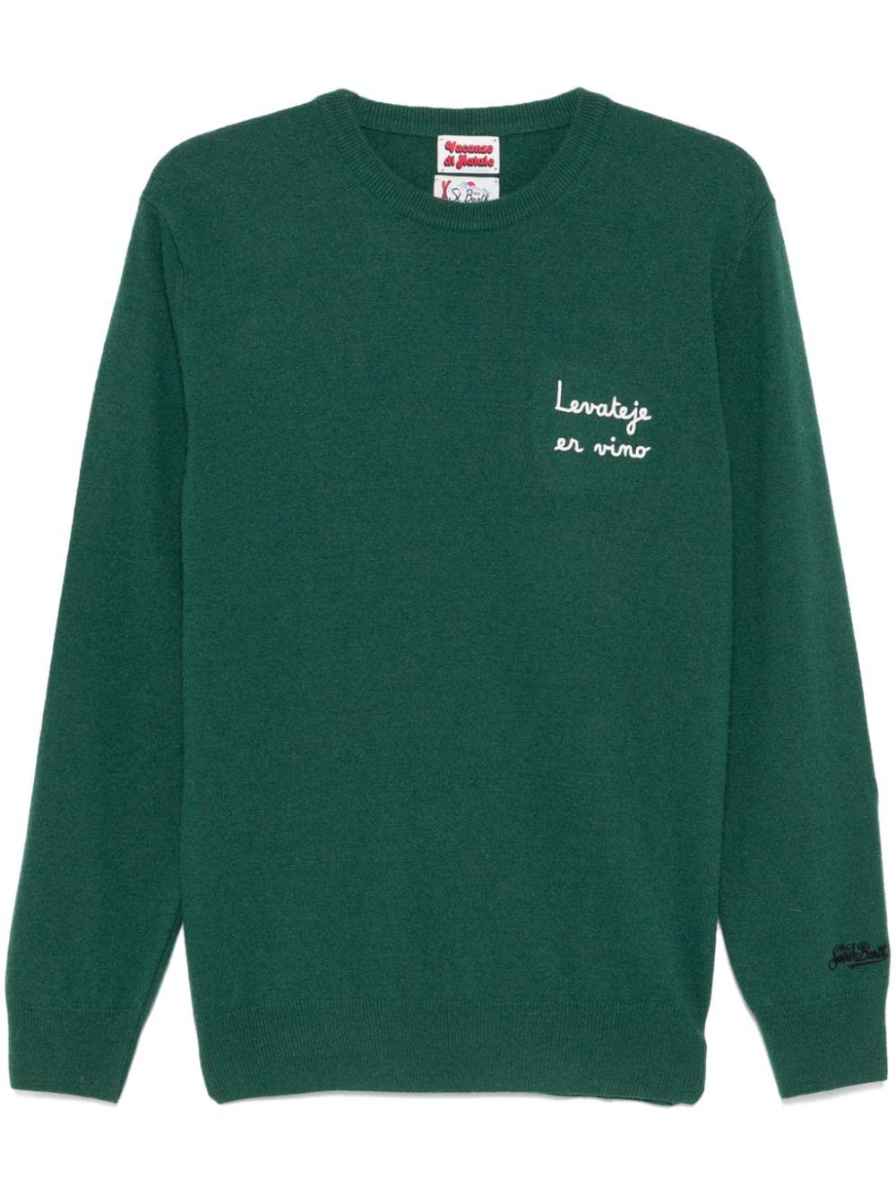 Maglione Heron light verde "Levateje er vino"