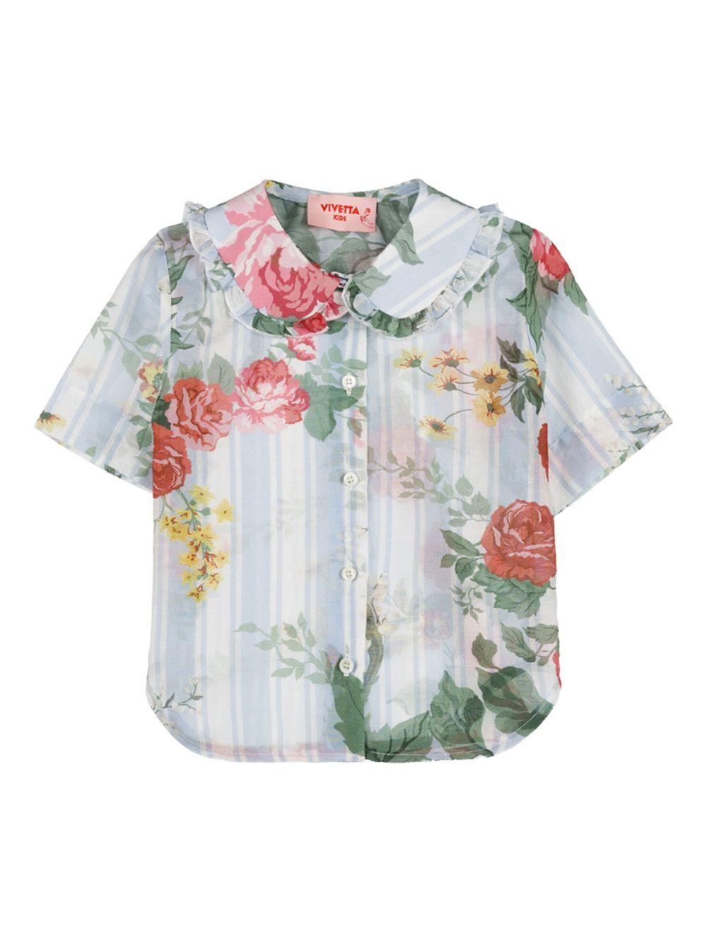 Camicia velata con fantasia floreale VE2557 A VIVETTA KIDS