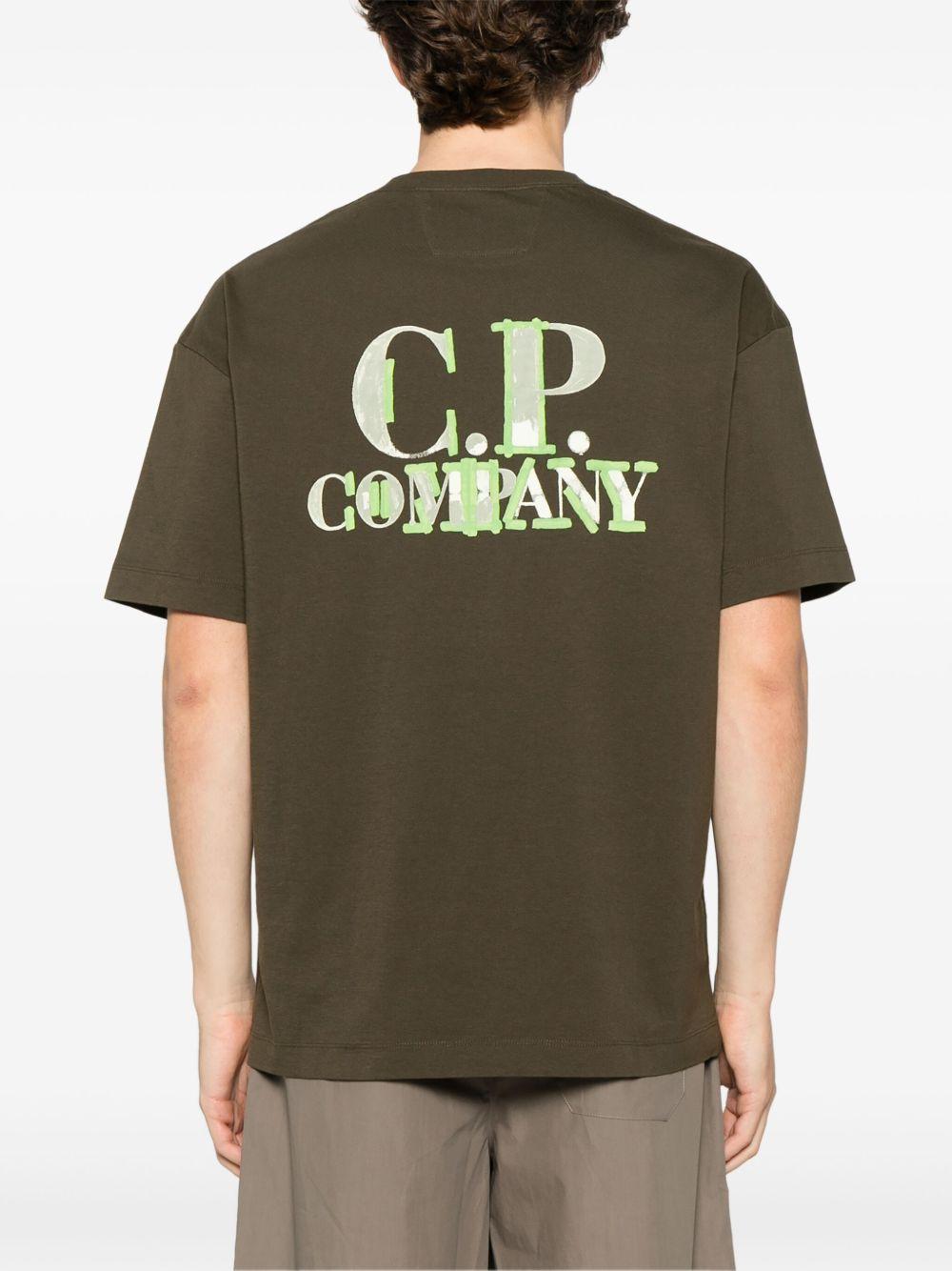 T-shirt verde mini logo petto