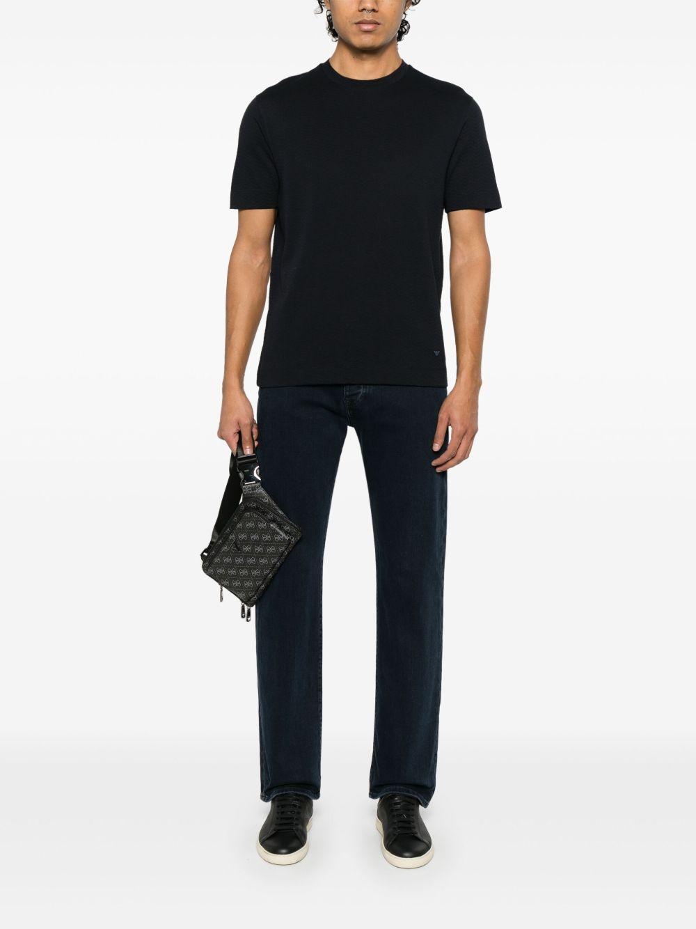 T-shirt blu texturizzata