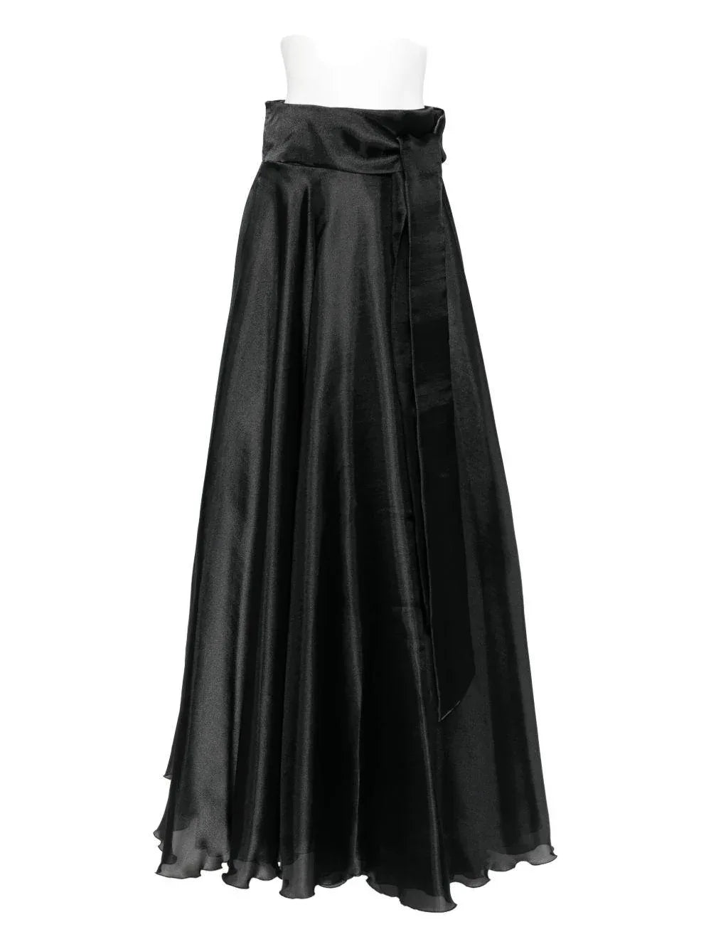 Gonna lunga nera a vita alta con nodo - Preludio Moda