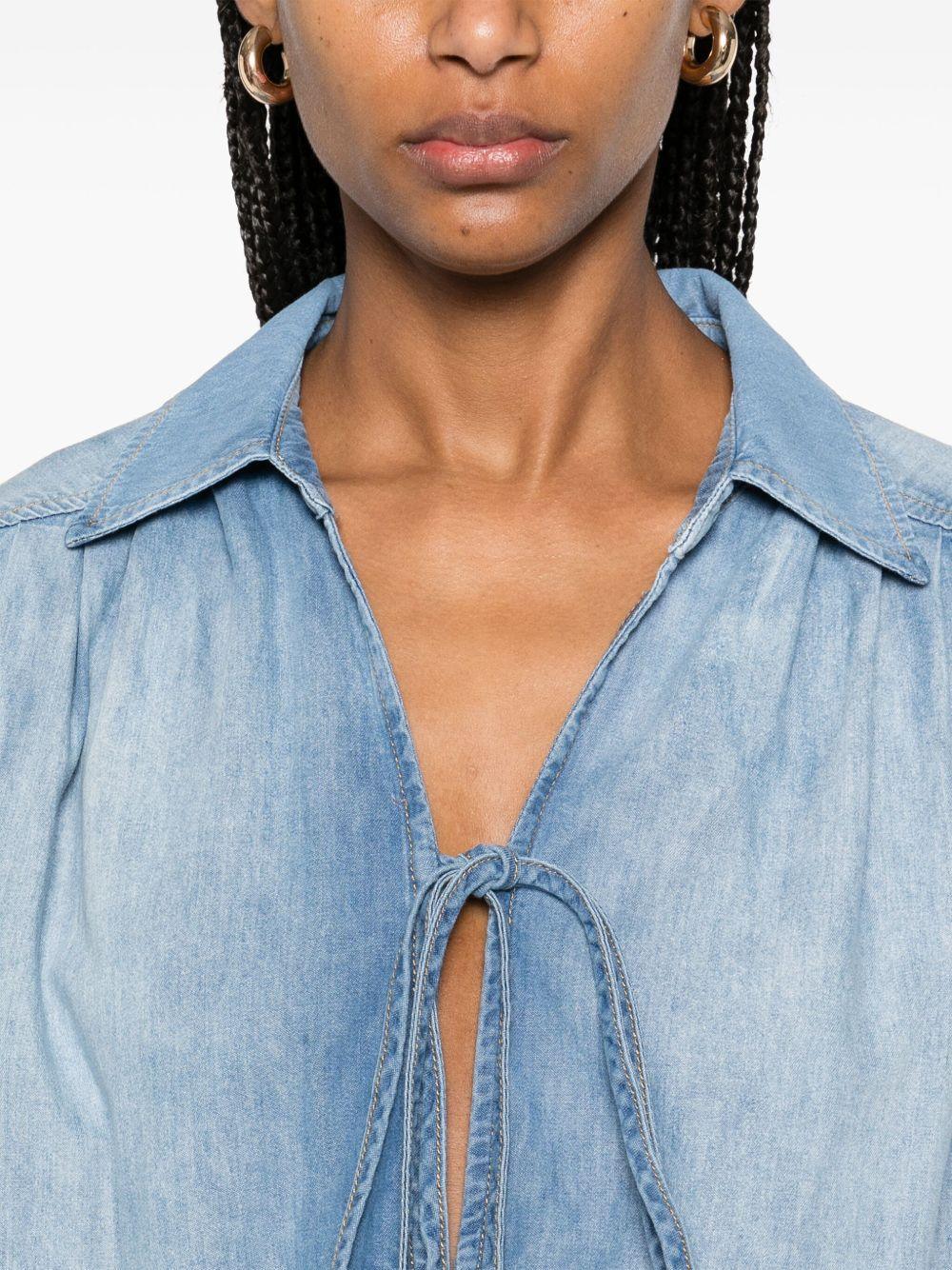 Blusa calahari in denim sfumato - Preludio Moda