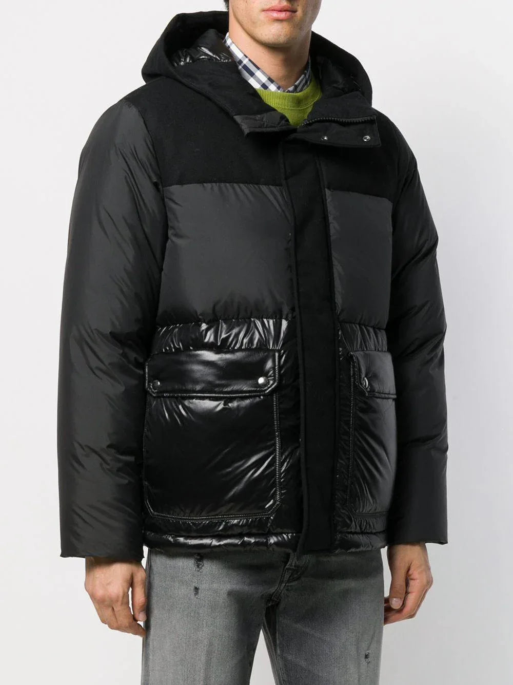 Bomber nero inserti lucidi - Preludio Moda