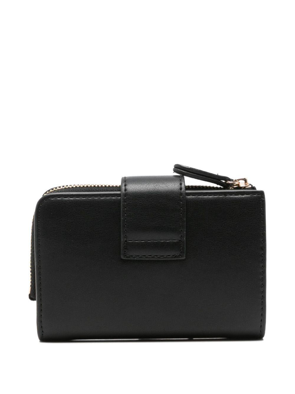 Portafoglio nero con logo applicato e chiusura a bottone 252TL8014 00006 TWINSET