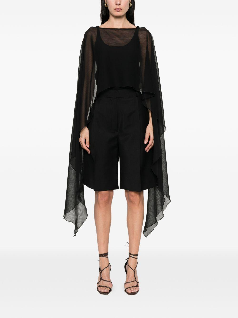 Cappa in poliammide effetto trasparente WS00361 NERO BABYLON COLLECTION