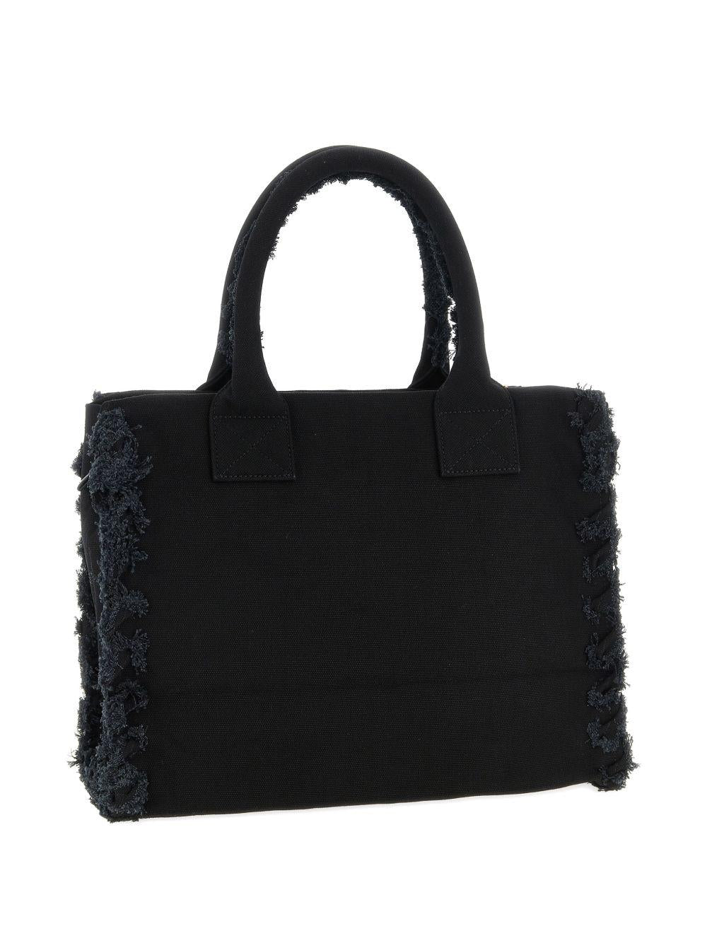 Borsa shopping in cotone con dettagli sfrangiati 106673A3A4 Z99 PINKO