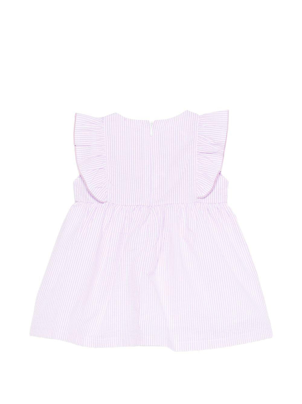 Abito in cotone a righe con fiocco E26485 LILLA NANAN KIDS