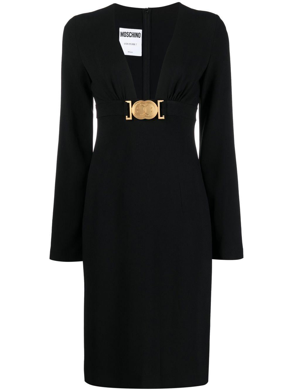 Abito nero cintura fibbia smile A0459 0533 NERO MOSCHINO COUT