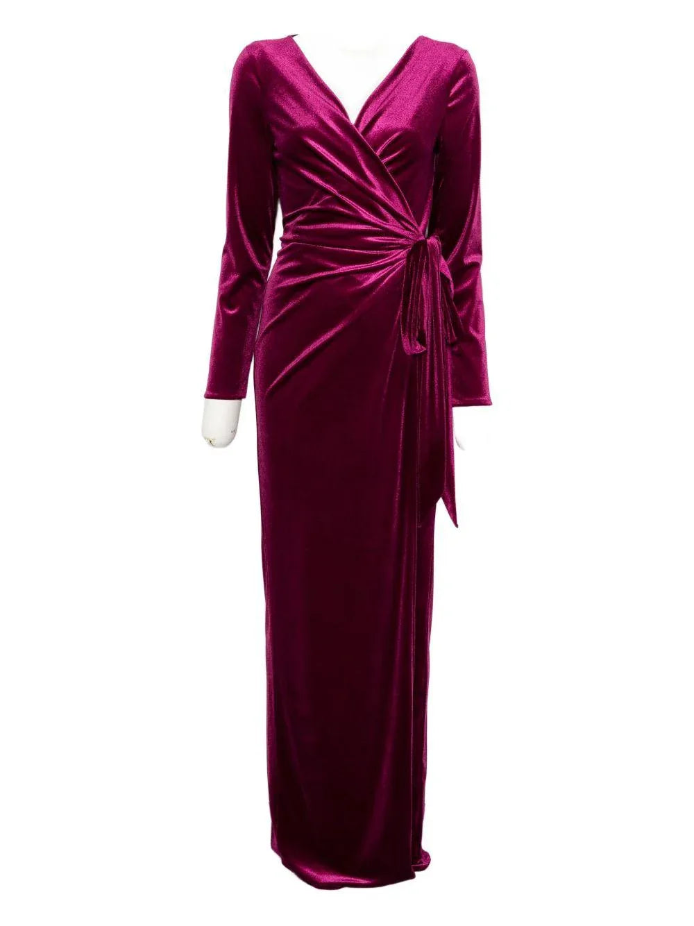 Abito Lungo con Nodo Frontale e Maniche Lunghe - Preludio Moda