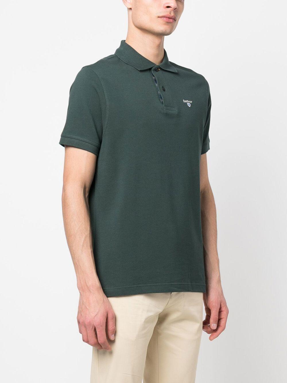 Polo in cotone verde scuro MML0012 GN89 BARBOUR