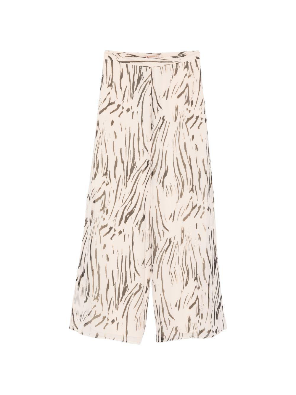 Pantaloni palazzo in poliestere stampa astratta 2611131092200 009 PENNY BLACK