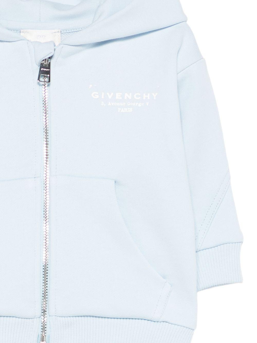 Felpa con cappuccio e zip H31195 77L GIVENCHY KIDS