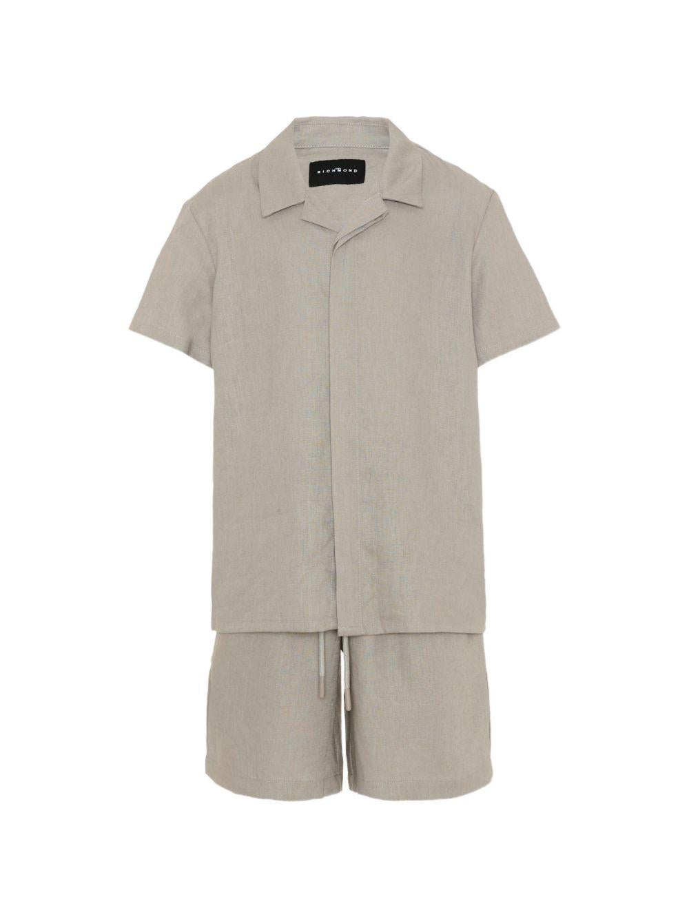 Completo camicia e shorts con bottoni RBP26213CL GREY JOHN RICHMOND KIDS