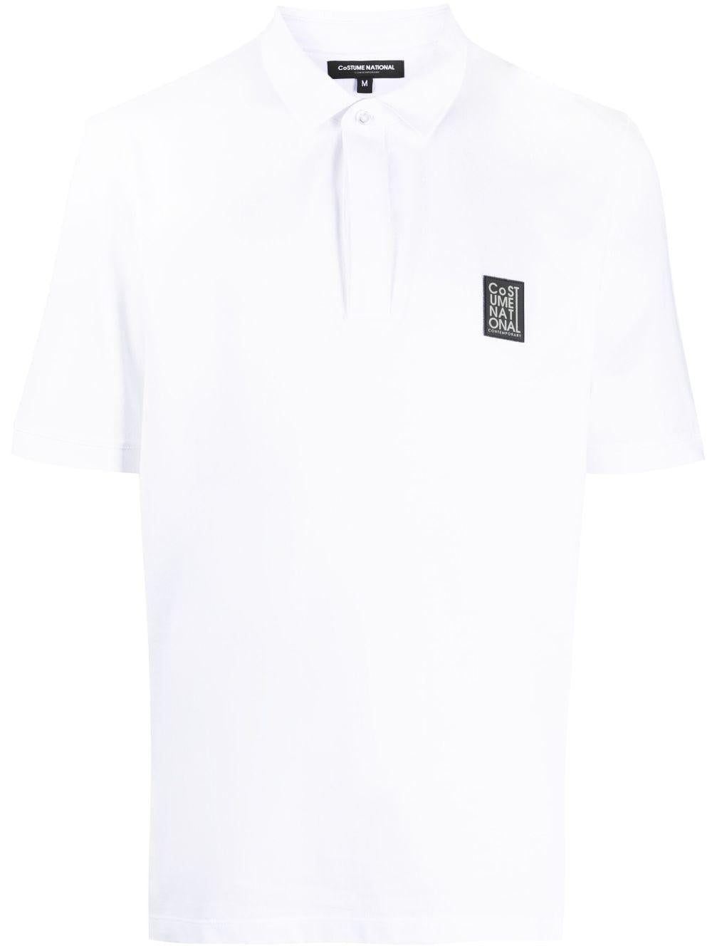 Polo bianca mini patch logo CMS37050PO8710 W001 CNC COSTUME NATIONAL