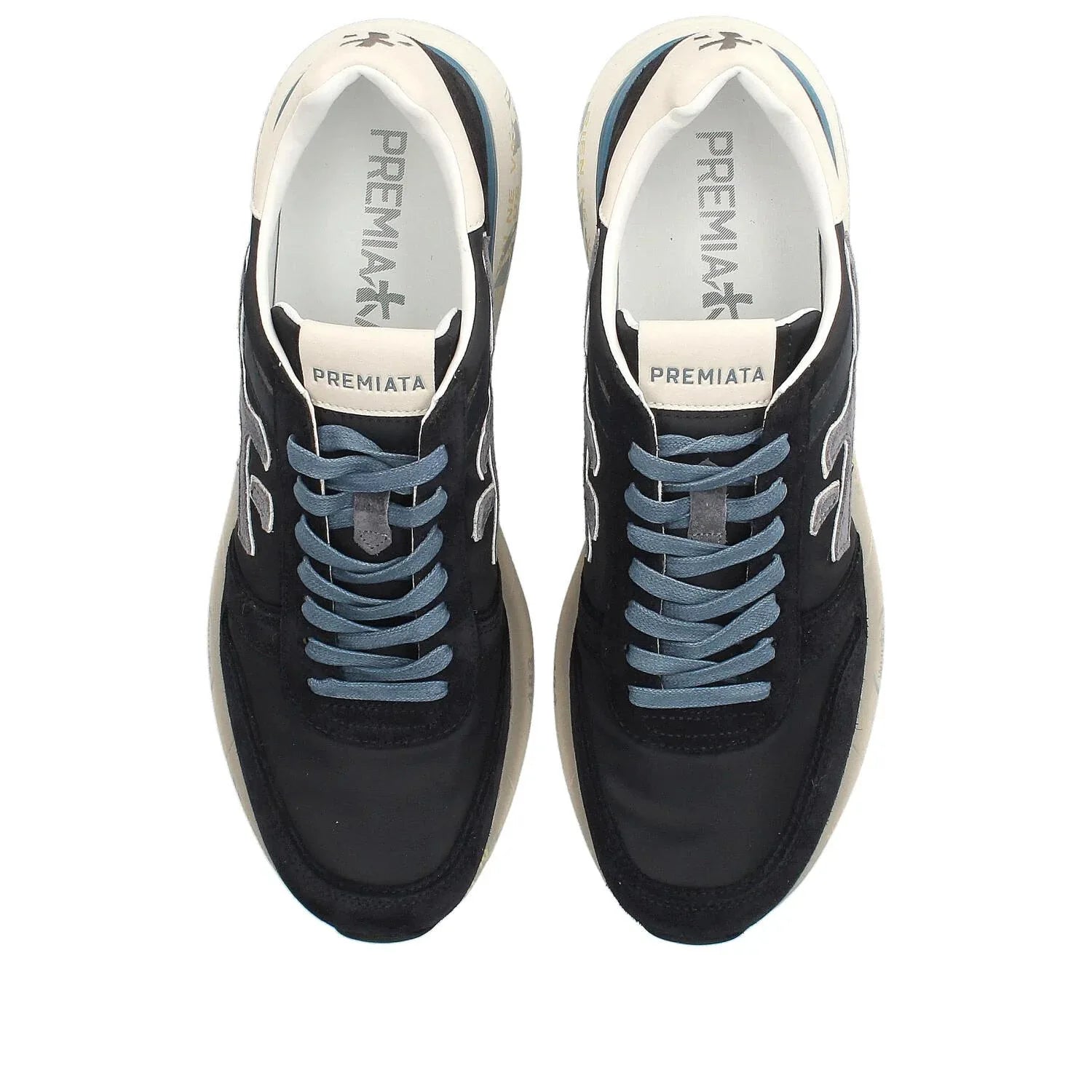 Sneakers Mick in Camoscio e Nylon Blu Scuro - Preludio Moda