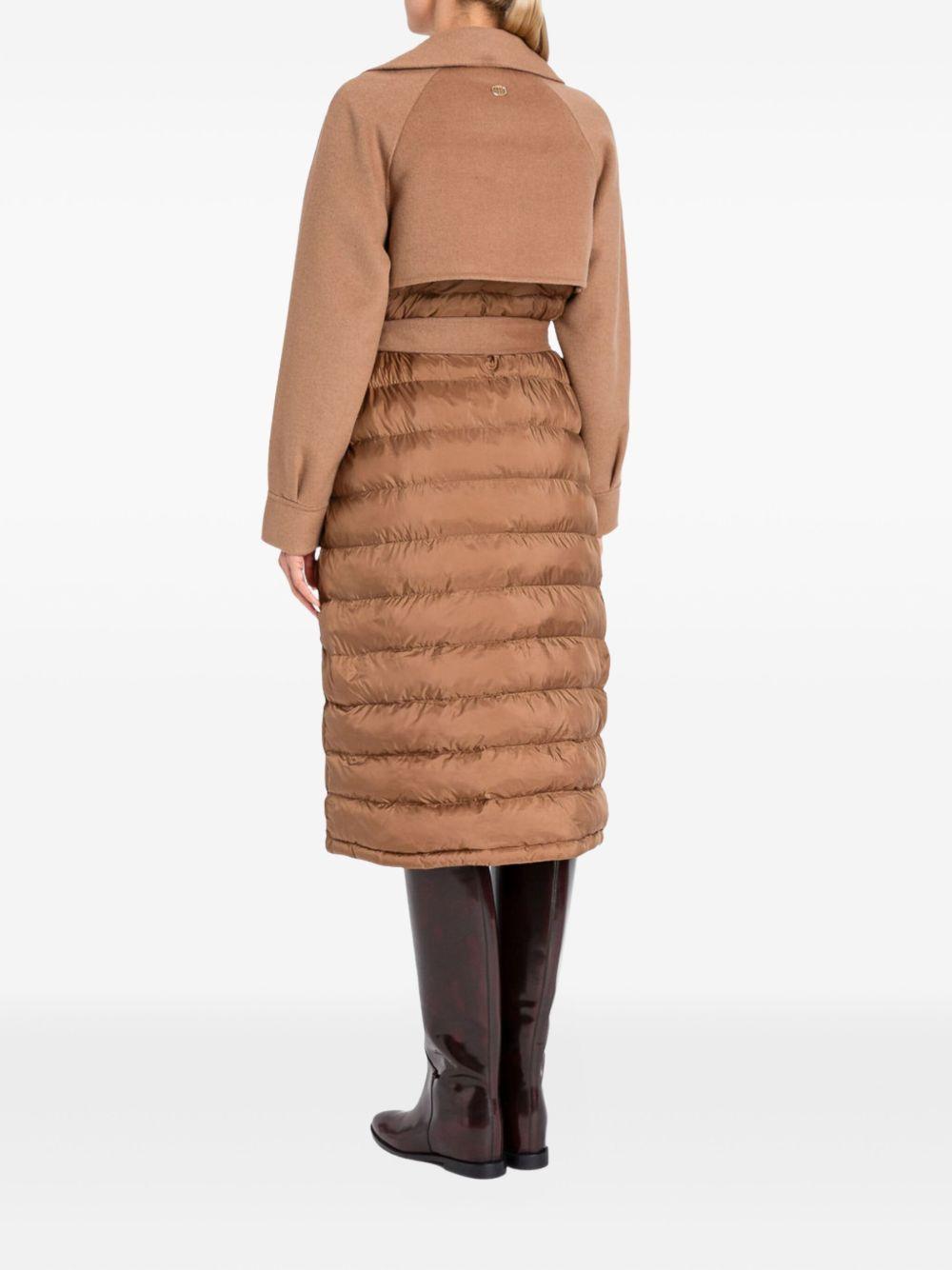 Cappotto marrone doppiopetto con cintura 252TP2221 11754 TWINSET