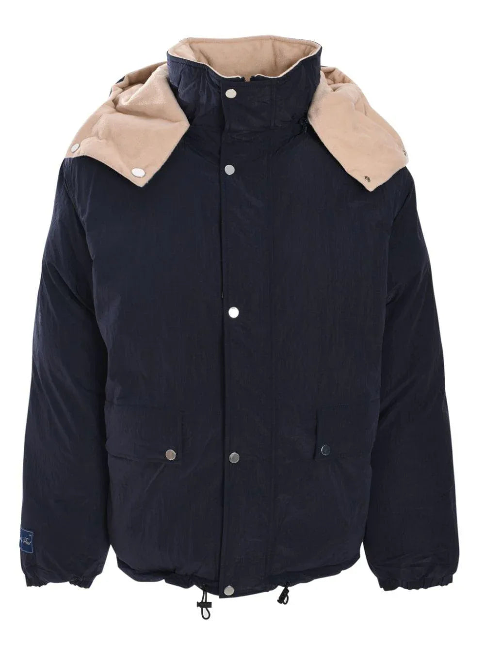 Bomber imbottito reversibile logo petto beige/blu - Preludio Moda