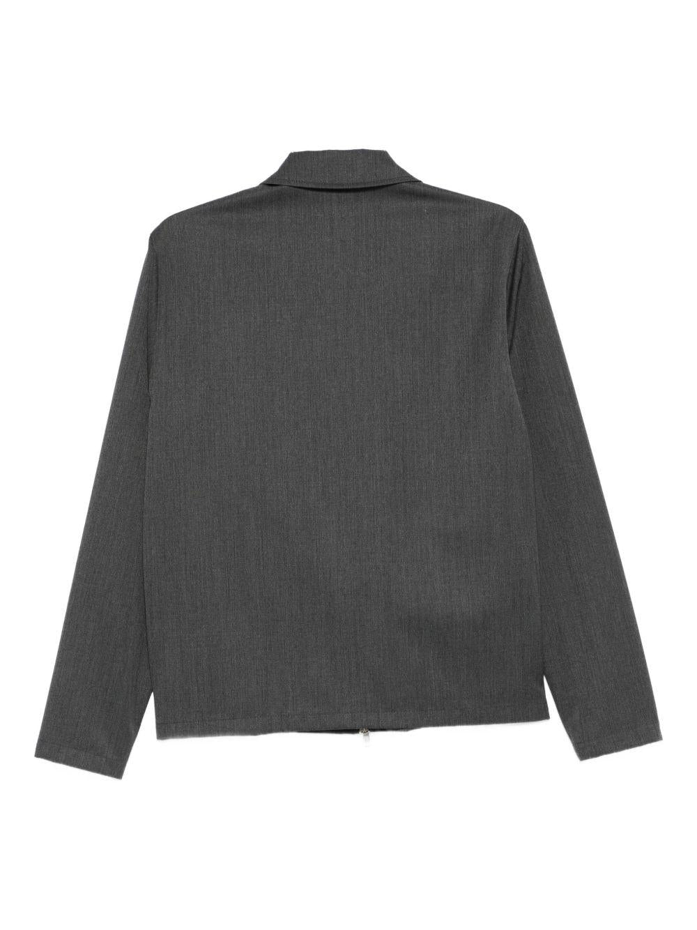 Giubbino grigio con colletto a punta e chiusura con zip L1HFW25260006 N035 LOW BRAND