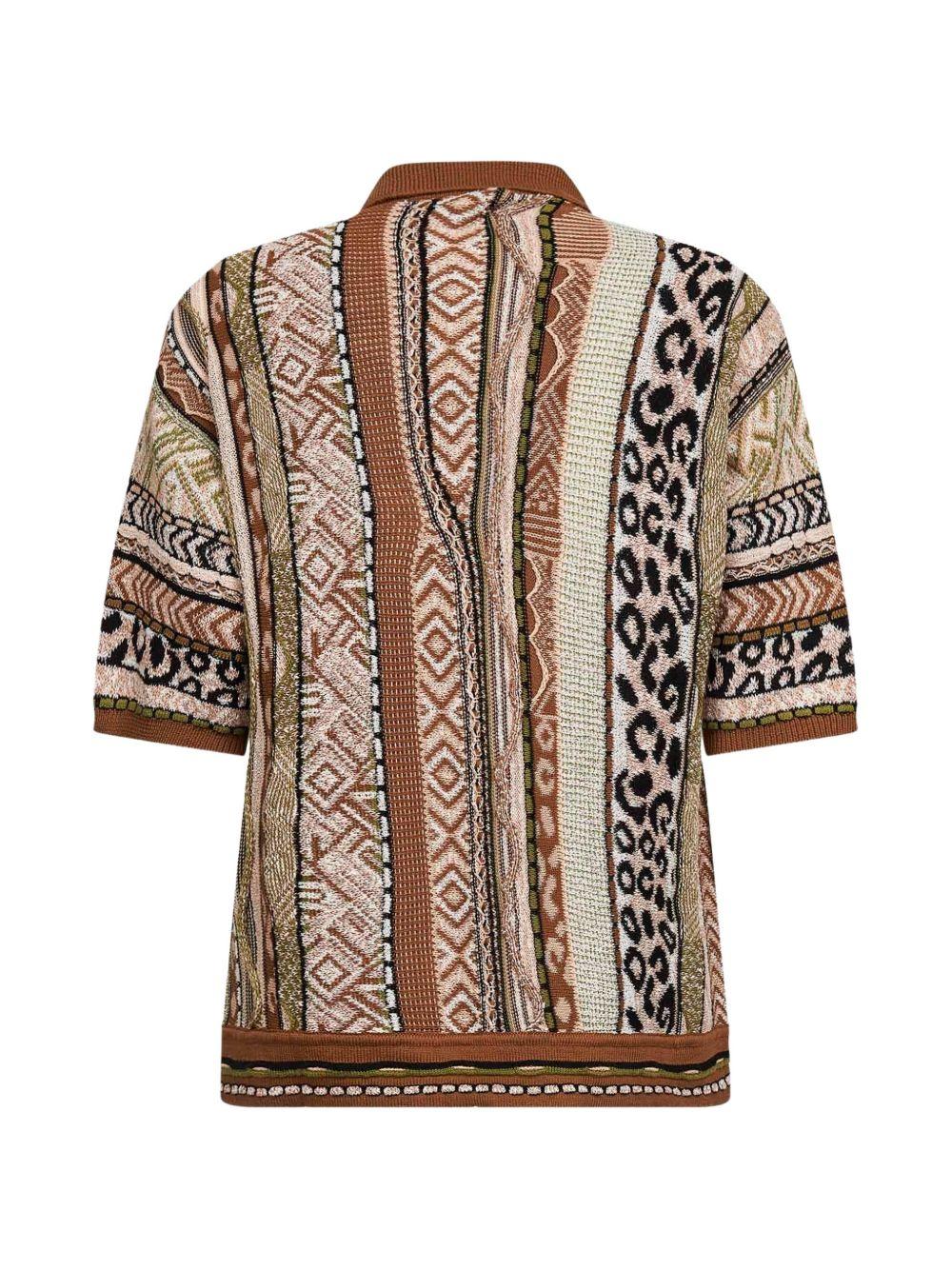 Camicia in cotone a maniche corte con pattern geometrico S6LAMAKS059 920 LANEUS
