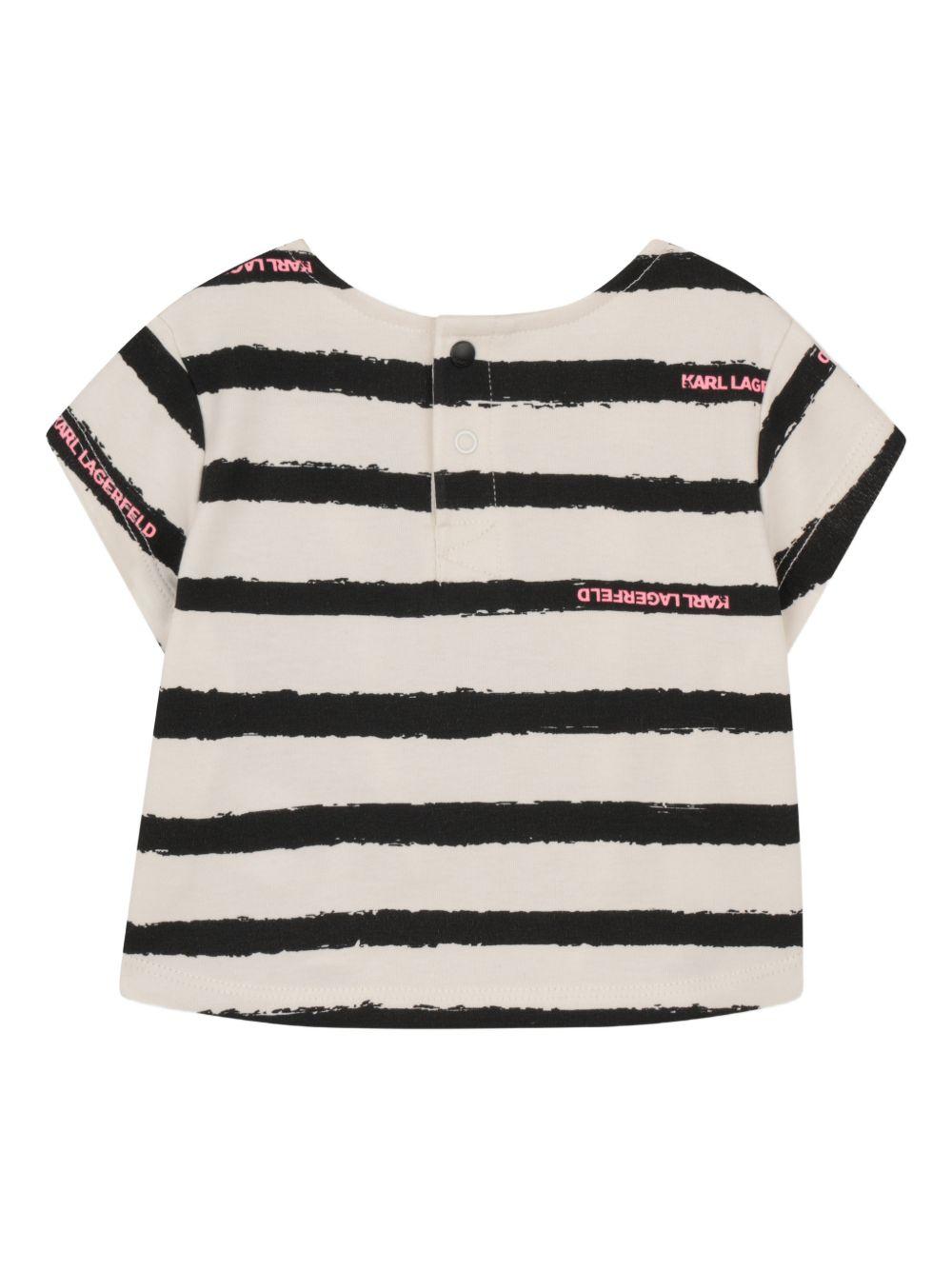 Completo t-shirt e gonna a righe Z31065 462 KARL LAGERFELD KIDS