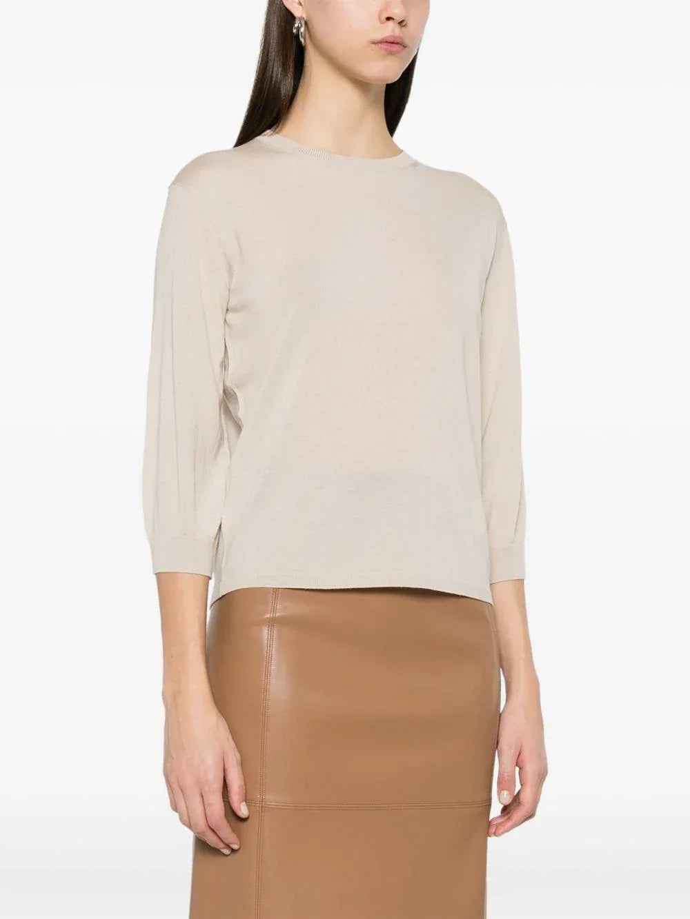 Maglia Amici in filato di lana leggero ecru - Preludio Moda