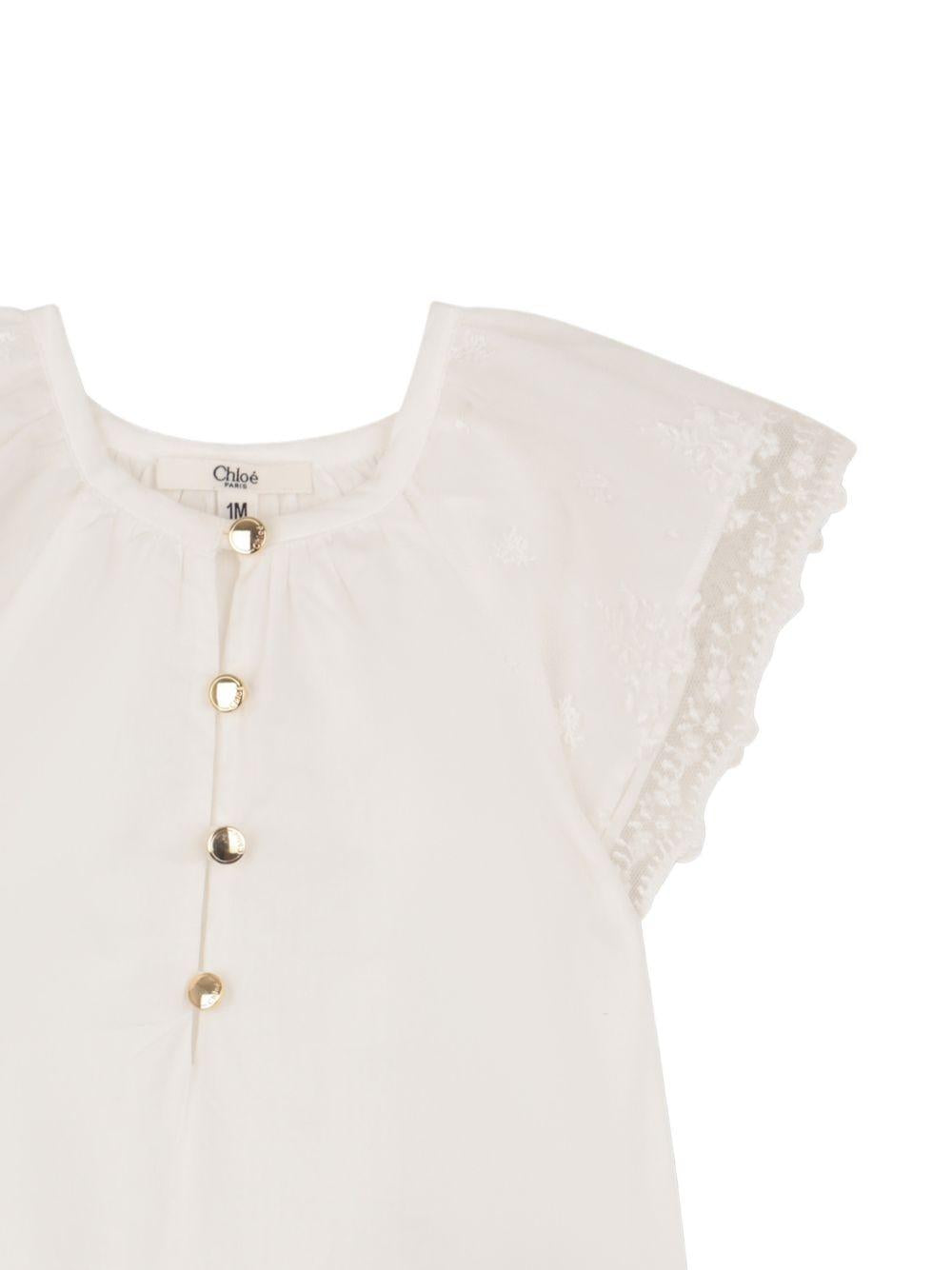 Set tutina e fascia con pizzo panna C20928 117 CHLOE KIDS