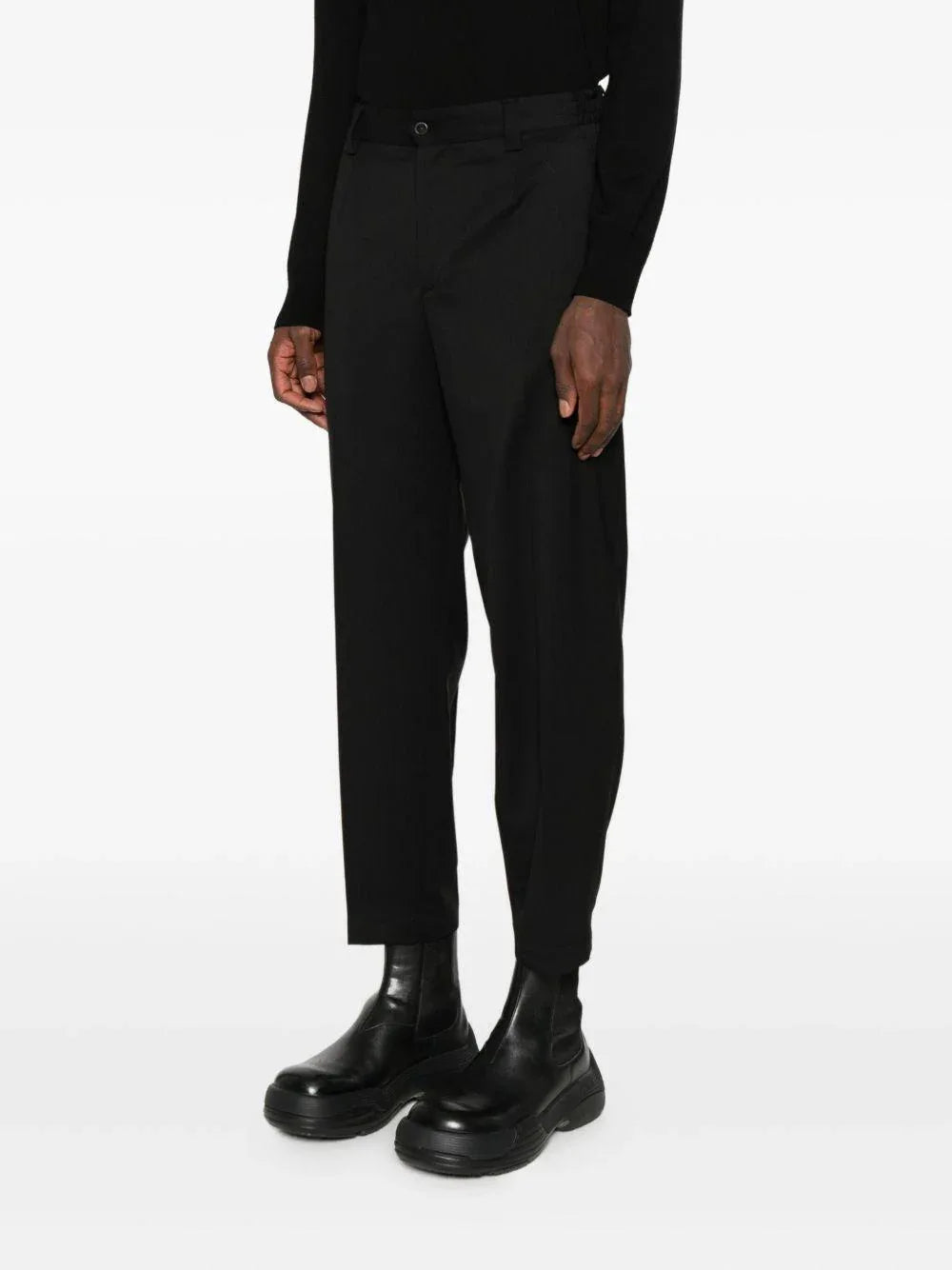 Pantaloni Dritti Neri con Pieghe - Preludio Moda